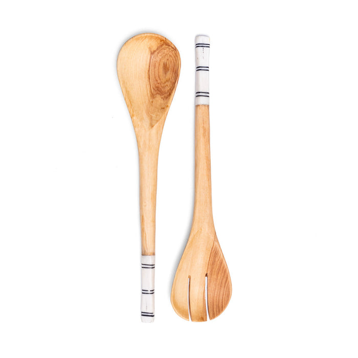 JUSTEA Hand Carved Salad Serving Spoon Set - Bear Country Kitchen