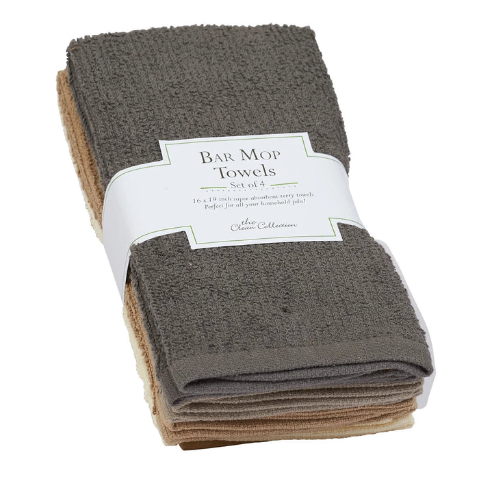 Design Imports Bar Mop Towels Set Of 4 Neutral - Bear Country Kitchen