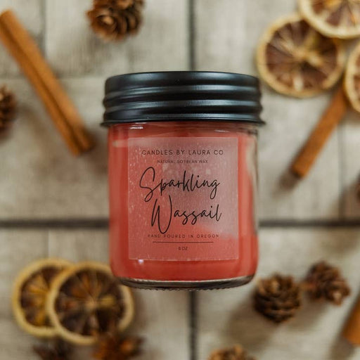 Candles By Laura 8OZ Soy Jar Candle Sparkling Wassail - Bear Country Kitchen
