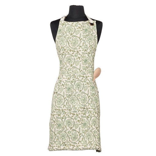 Abbott Apron Green Floral - Bear Country Kitchen