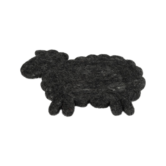 Silver Tree Black Felt Trivet Sheep - Bear Country Kitchen