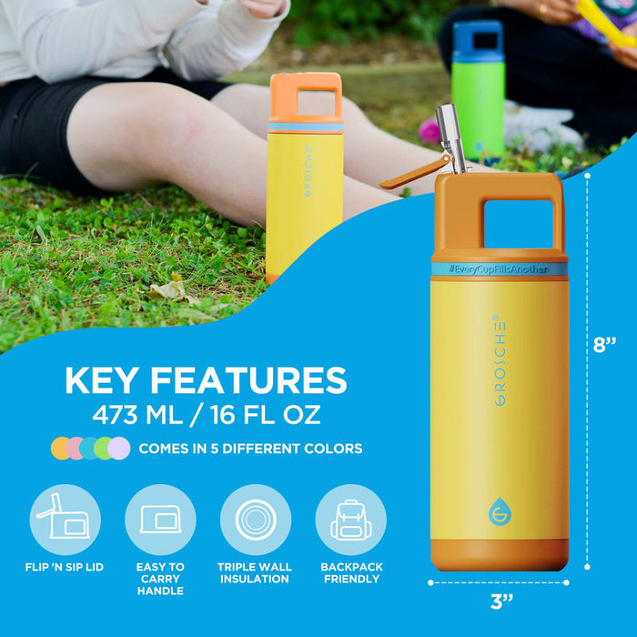 Grosche Flip & Sip Insulated Bottle Alpine - Bear Country Kitchen