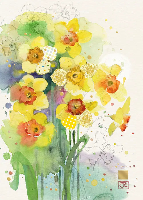 Bug Art Card Daffodils - Bear Country Kitchen