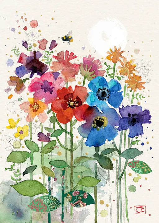 Bug Art Card Rainbow Flowers - Bear Country Kitchen