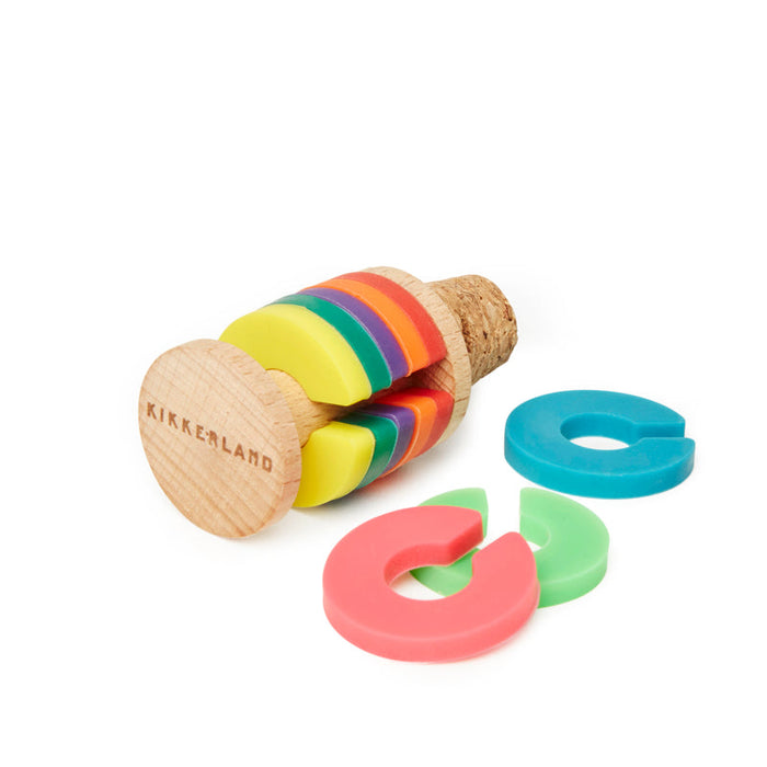 Kikkerland Rainbow Drink Markers & Stopper - Bear Country Kitchen