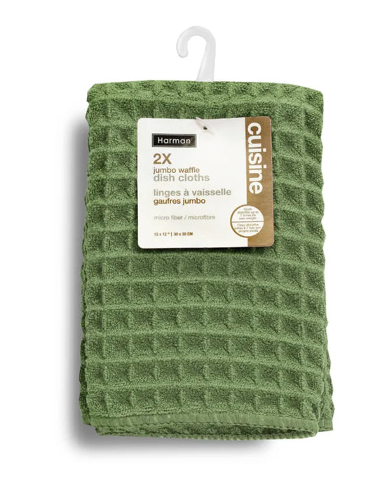 Harman Micro Fiber Dish Cloths Set Of 2 Green - Bear Country Kitchen