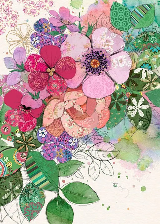 Bug Art Card Pink Flowers - Bear Country Kitchen