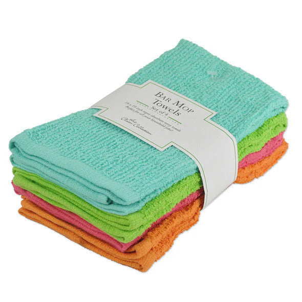 Design Imports Bar Mop Towels Set Of 4 Bright - Bear Country Kitchen