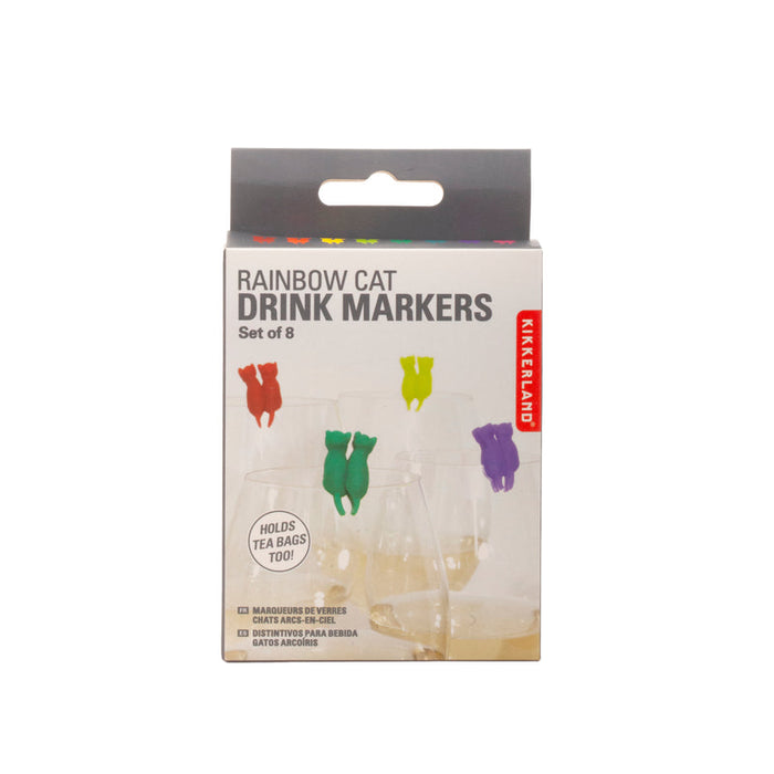 Kikkerland Drink Markers Rainbow Cat - Bear Country Kitchen