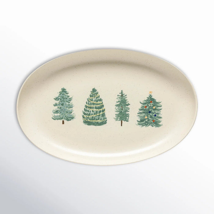 Casafina Pacifica Oval Platter Christmas Trees - Bear Country Kitchen