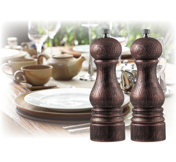 Swissmar Beech Wood Copper Salt & Pepper Mill Set Castell 18CM - Bear Country Kitchen