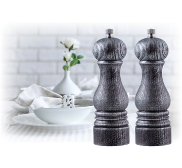 Swissmar Beech Wood Silver Salt & Pepper Mill Set Castell 18CM - Bear Country Kitchen