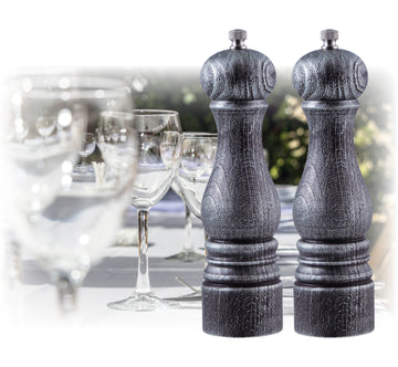 Swissmar Beech Wood Silver Salt & Pepper Mill Set Castell 22CM - Bear Country Kitchen