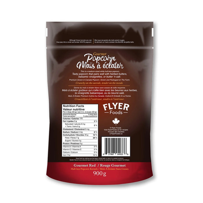 Flyer Foods Canadian Gourmet Popcorn - Gourmet Red Hulless - Bear Country Kitchen