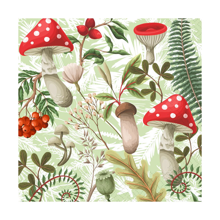 Paper Design Luncheon Napkin Forest Fungi - Bear Country Kitchen