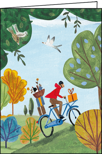 Edition Card Man On Bicycle - Bear Country Kitchen