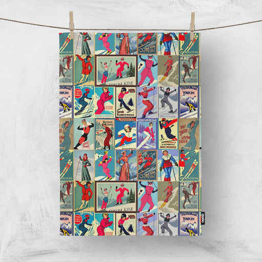 Sofs Design Tea Towel Vintage Women Skier - Bear Country Kitchen