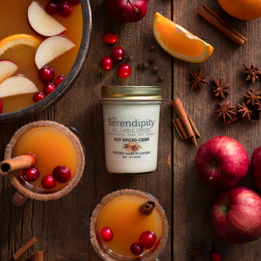 The Serendipity Soy Candle Company 8 Oz Mason Jar Candle Hot Spiced Cider - Bear Country Kitchen