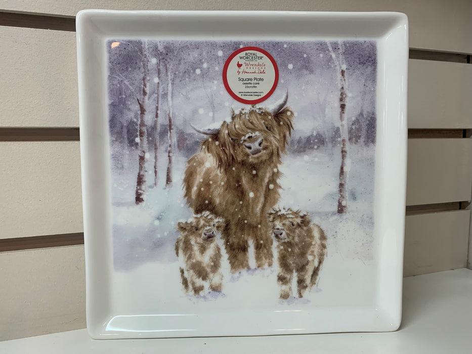 Wrendale Square Plate Highland Cow - Bear Country Kitchen