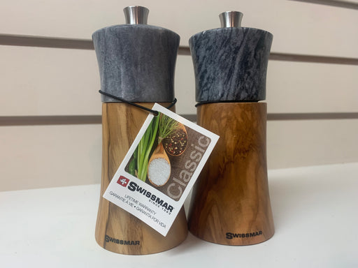Swissmar Torre Olive Wood  With Granite Top Salt & Pepper Mill Set - Bear Country Kitchen