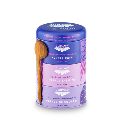 JUSTEA Variety Trio Loose Leaf Tea Tin Purple Tea - Bear Country Kitchen