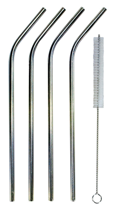 Kitchenbasics Stainless Steel Straw Set Of 4 With Brush - Bear Country Kitchen
