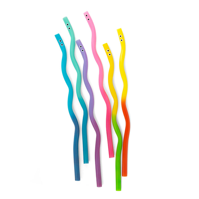 Kikkerland Kidoki Wiggly Worm Color Changing Straws - Bear Country Kitchen