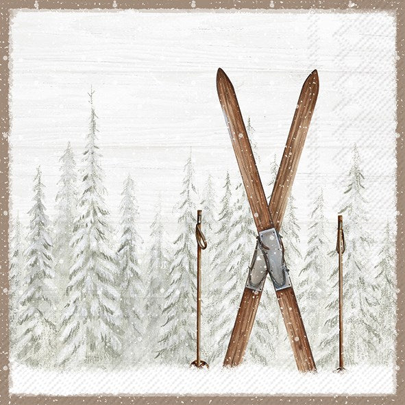 Ideal Home Range Luncheon Napkin Nordic Winter Ski