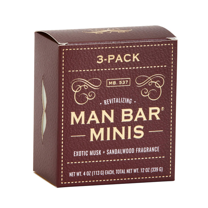 San Francisco Soap Company Man Bar Minis  Set Of 3 Exotic Musk & Sandalwood - Bear Country Kitchen