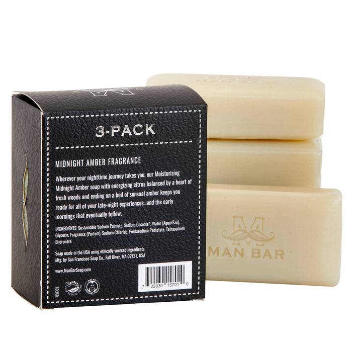 San Francisco Soap Company Man Bar Minis  Set Of 3 Midnight Amber - Bear Country Kitchen