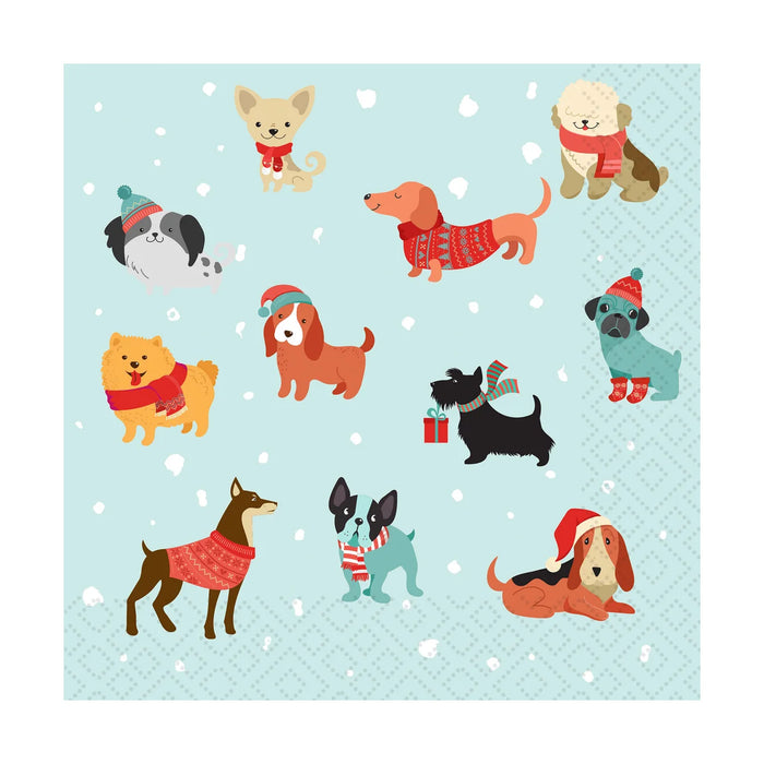 Twilight Luncheon Napkin Merry Dogs - Bear Country Kitchen
