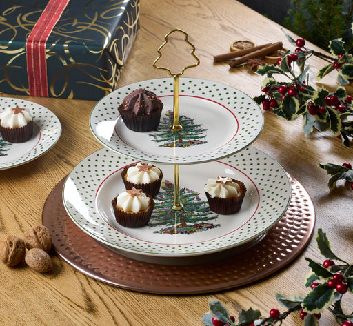 Spode Christmas Tree Polka Dot 10" Tiered Server - Bear Country Kitchen