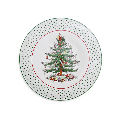 Spode Christmas Tree Polka Dot Cake Plate - Bear Country Kitchen