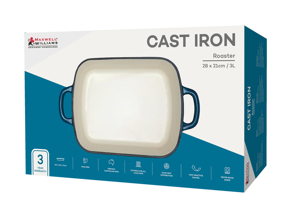 Maxwell Williams Cast Iron Roaster 3L Blue - Bear Country Kitchen
