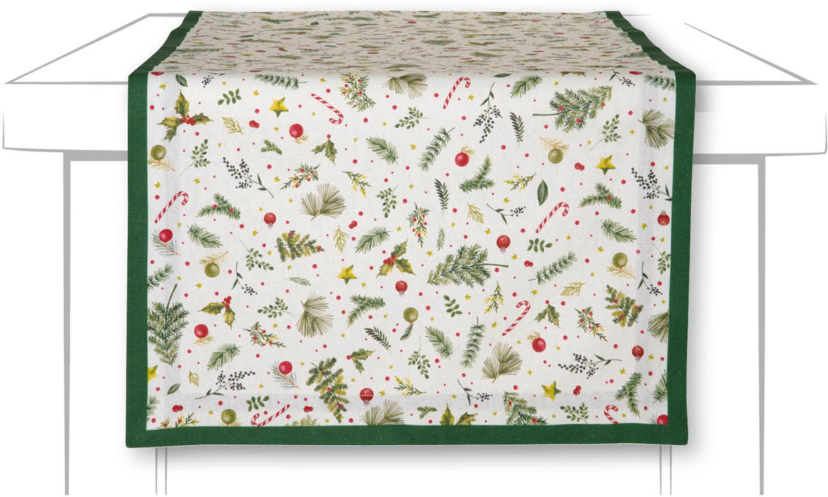 Ideal Home Range Table Runner Christmas Branches Allover