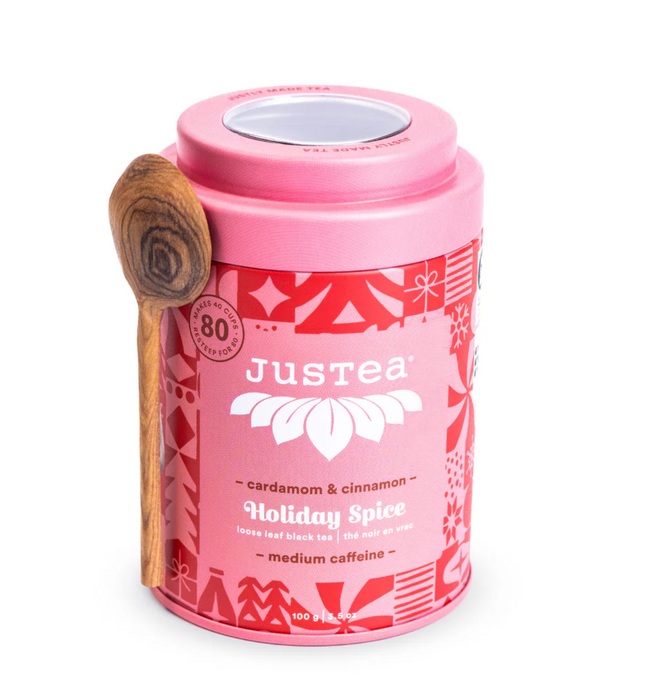 JUSTEA Loose Leaf Tea Tin Holiday Spice - Bear Country Kitchen