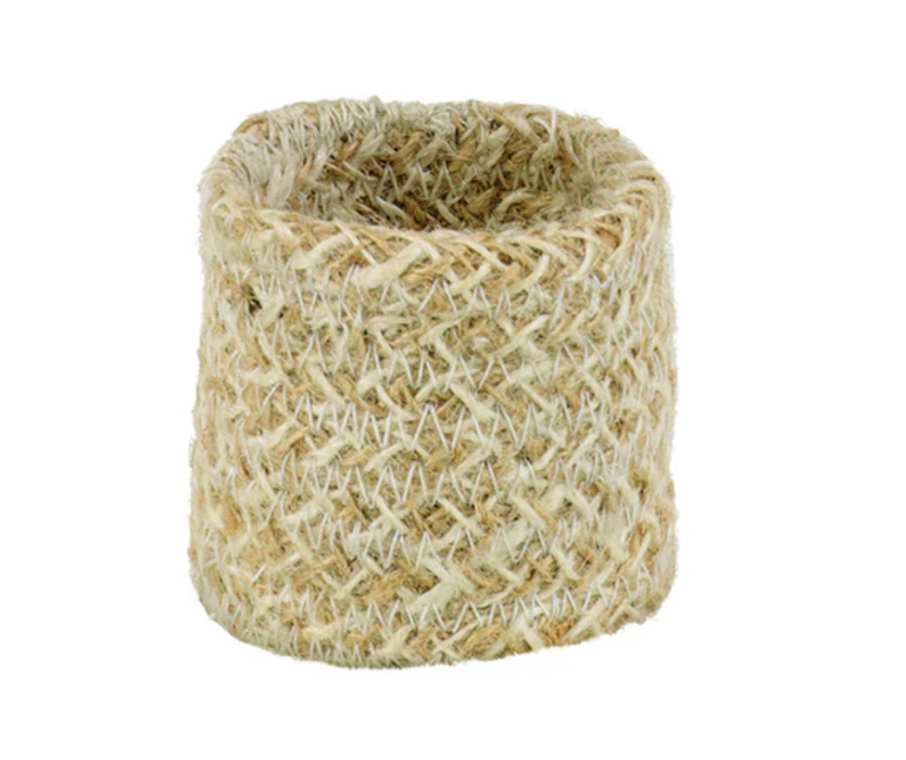 BCS Woven Jute Napkin Rings Set Of 4 Pearl White - Bear Country Kitchen