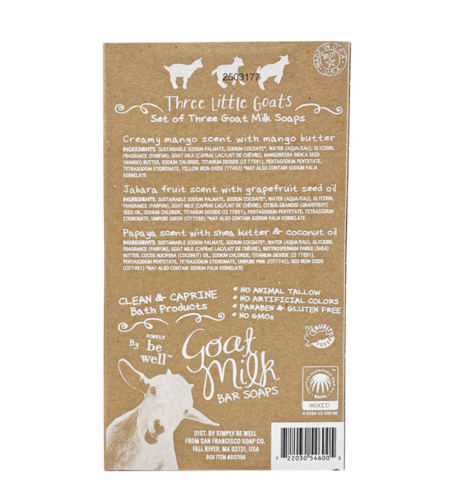 San Francisco Soap Company Three Little Goats Set Of 3 Soaps - Bear Country Kitchen