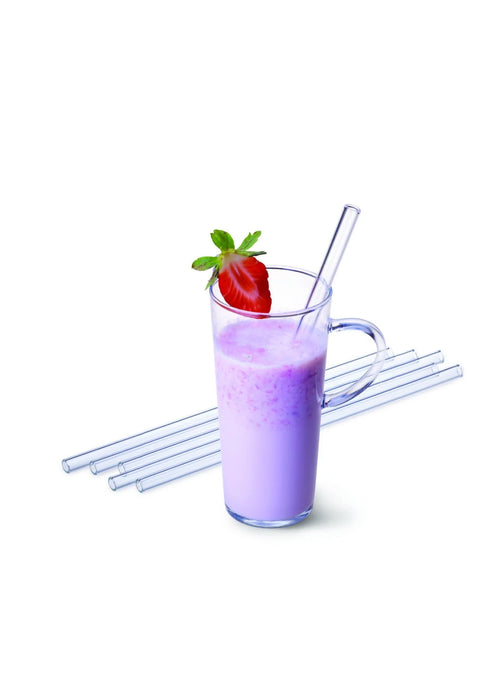 Simax Glass Drinkng Straws With Cleaning Brush Set Of 6 - Bear Country Kitchen