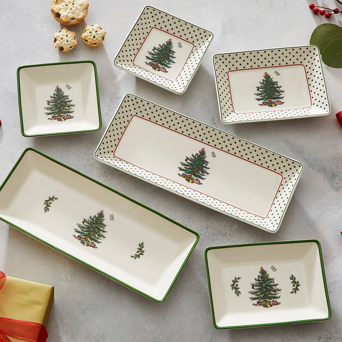 Spode Christmas Tree Polka Dot  Set of 3 Nesting Trays - Bear Country Kitchen