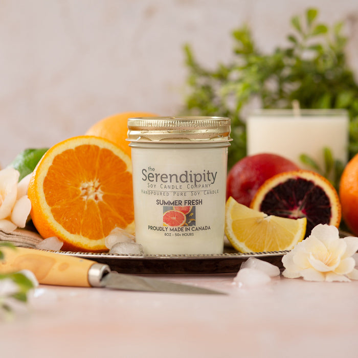 The Serendipity Soy Candle Company 8 Oz Mason Jar Candle Summer Fresh - Bear Country Kitchen