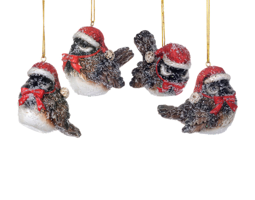 Christmas Tradition Ornament Chickadee With Santa Hat - Bear Country Kitchen