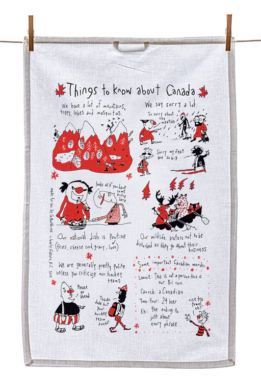Sa Boothroyd's Tea Towel - Things to Know About Canada - Bear Country Kitchen