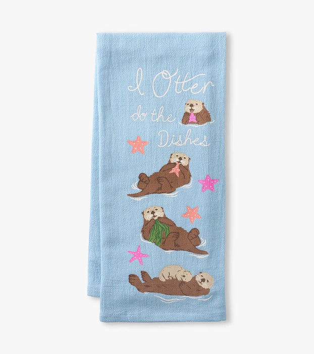 Little Blue House Tea Towel I Otter Do The Dishes