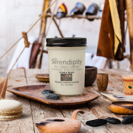 The Serendipity Soy Candle Company  Mason Jar Candle 8OZ Tonka Bean - Bear Country Kitchen