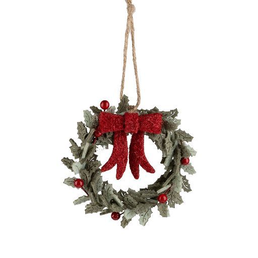 Silver Tree  Ornament Felt Christmas Wreath - Bear Country Kitchen