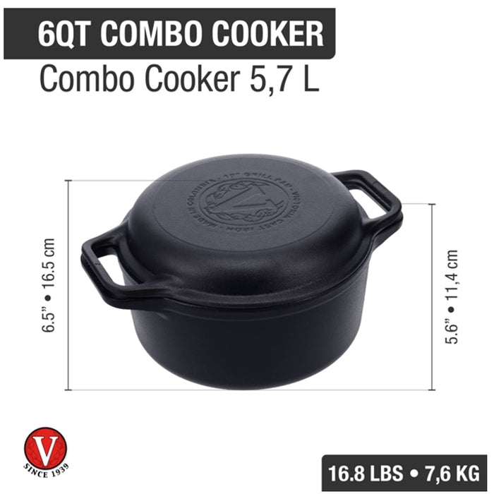 Victoria Cast Iron Combo Dutch Oven 5.7L - Bear Country Kitchen