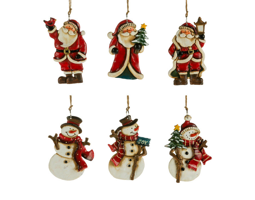 Christmas Tradition Ornament Clay Snowman/ Santa - Bear Country Kitchen