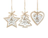 Christmas Tradition Let It Snow Cutout Wood Ornament Star, Tree, Heart - Bear Country Kitchen