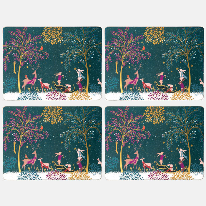 Sara Miller Woodland Tales Placemats Set of 4 Woodland Tales - Bear Country Kitchen